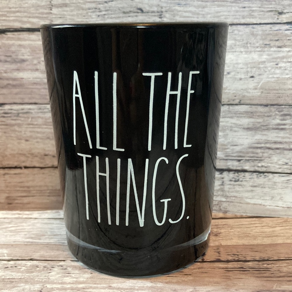 - - Rae Dunn ALL THE THINGS Black Jar - BRAND NEW NEVER USED